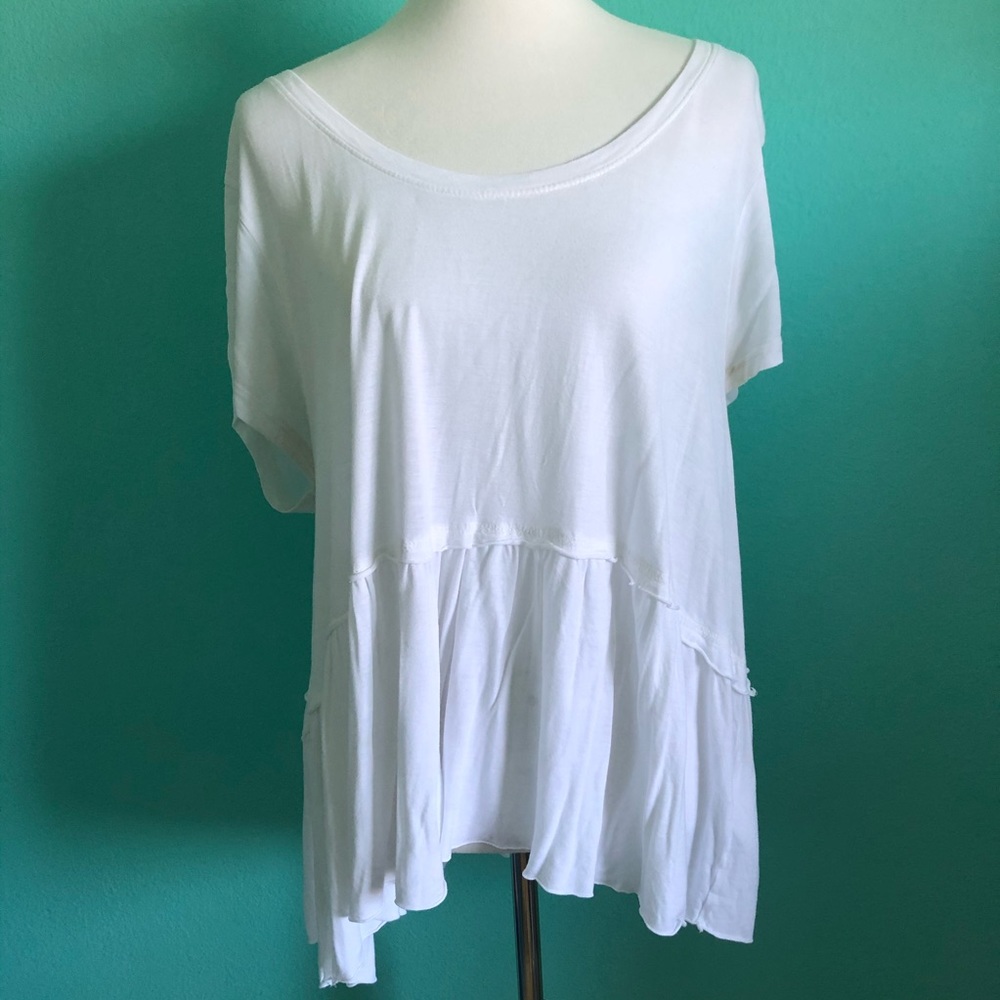 Peplum hem white t-shirt